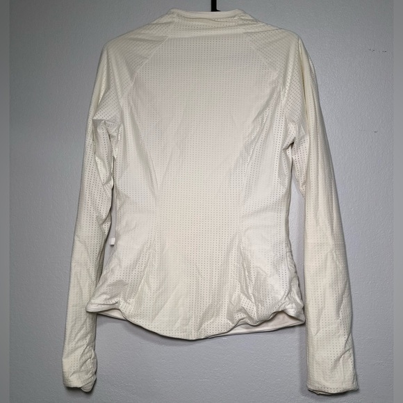 Lululemon Reversible Jacket Off White Perforated Zip-Up Womens 4 - Picture 9 of 9